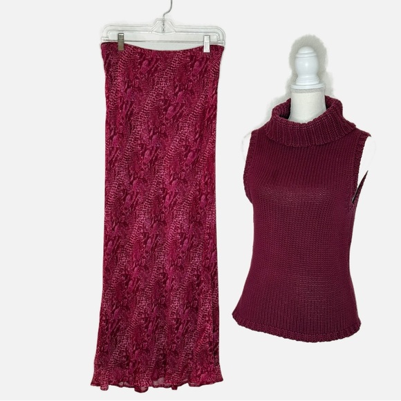 Karen Kane Dresses & Skirts - Karen Kane Burgandy Maxi Pencil Skirt (M) With Matching Sleeveless Top (L)